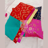 Set of 5 Silk Multi Color Cushion Covers 16x16 Inches, Sofa Cushion Cover, Indian Pillow Covers, Decorative Throw Pillow